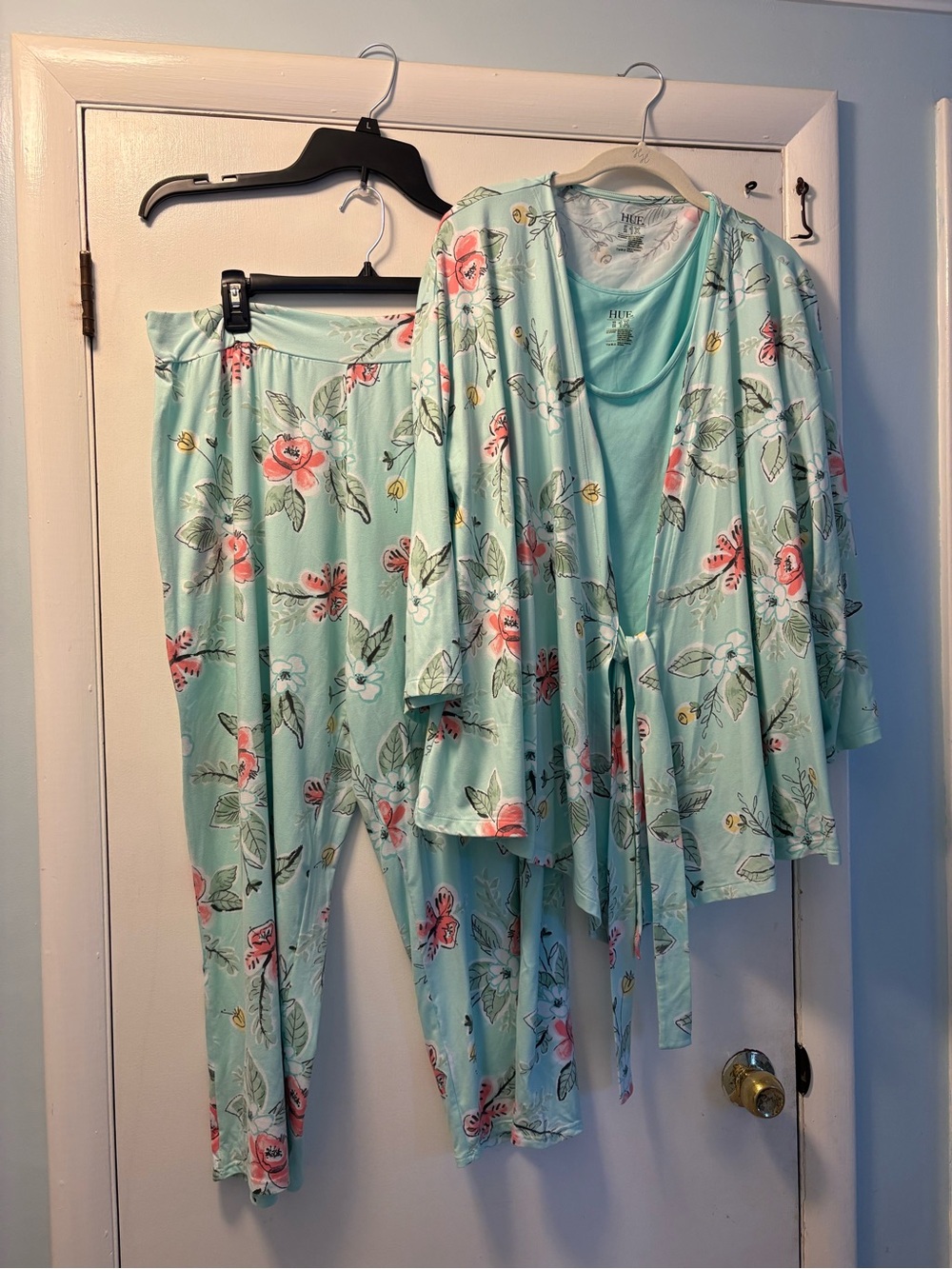 3-Piece Floral Mint Women’s Sleepwear Set